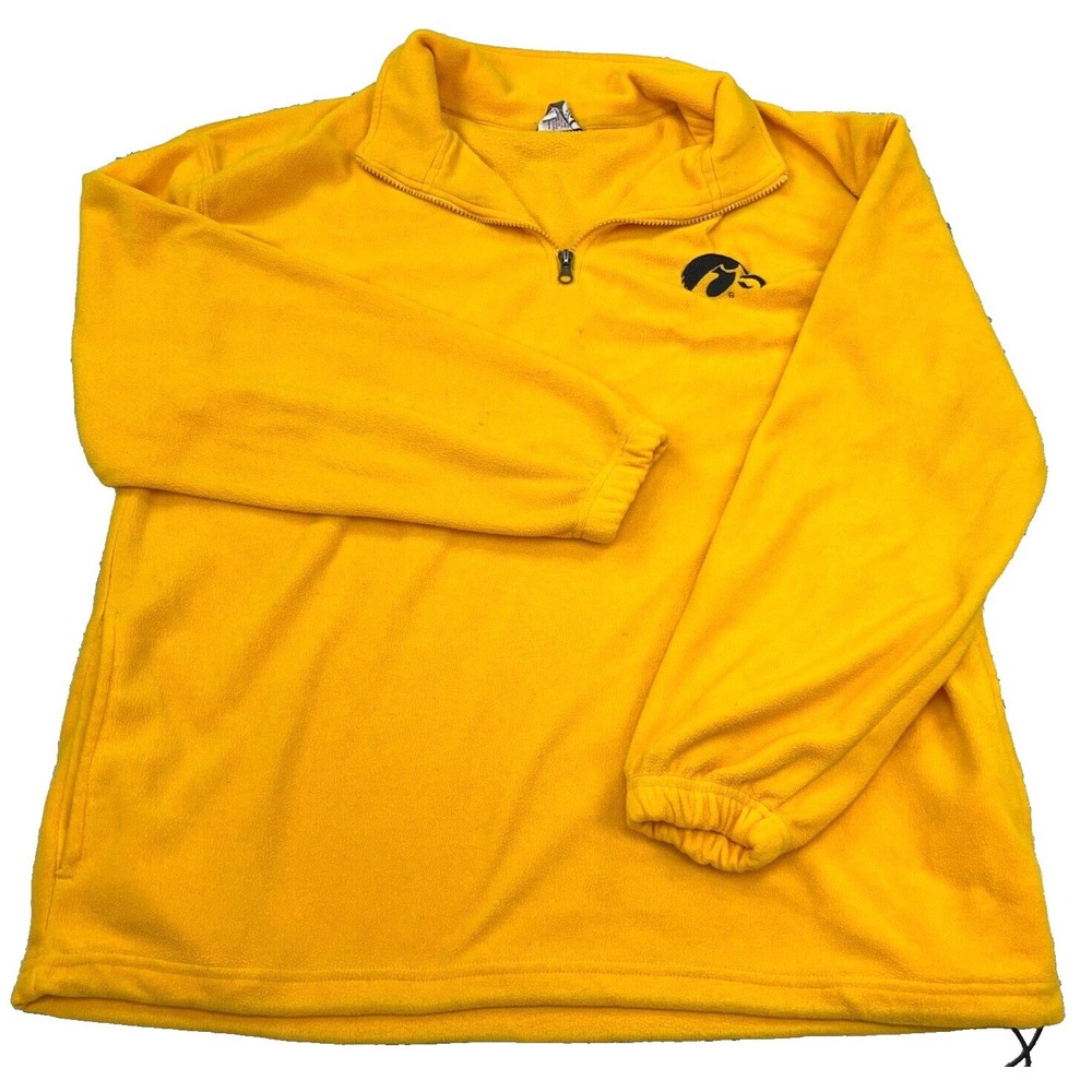 Iowa Hawkeyes Sweater Men XL Fleece Pullover Jacket Quarter Zip Sweatshirt Adult